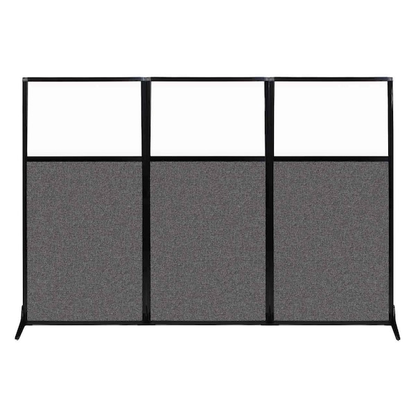 Work Station Screen 99" x 70" Charcoal Gray Fabric With Clear Window